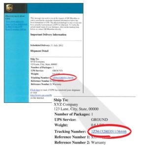 UPS tracking number