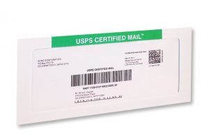 USPS Certified Mail Letter